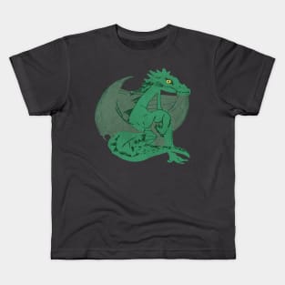 Hand drawn wood dragon - The determinate Kids T-Shirt